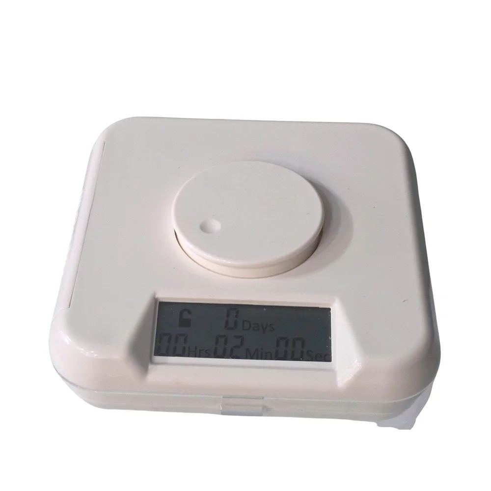 Kitchen Safe Time Locking Container Clear White Square Digital Timer Canister